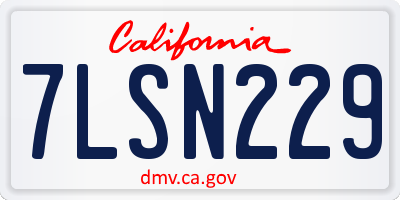 CA license plate 7LSN229