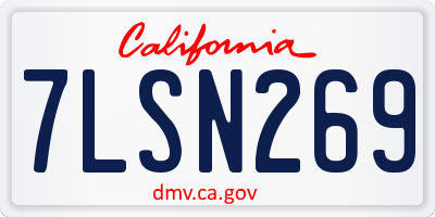 CA license plate 7LSN269