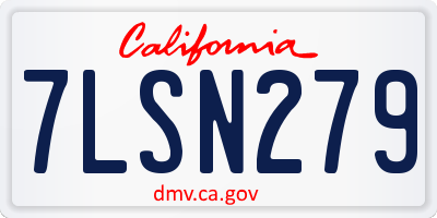 CA license plate 7LSN279