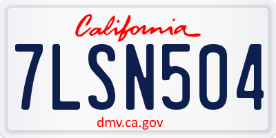CA license plate 7LSN504