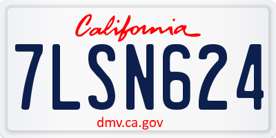 CA license plate 7LSN624