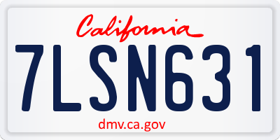 CA license plate 7LSN631