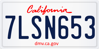 CA license plate 7LSN653