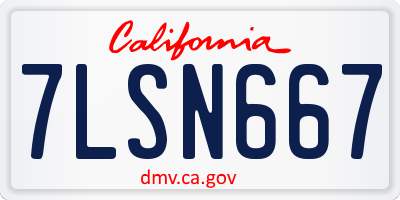 CA license plate 7LSN667