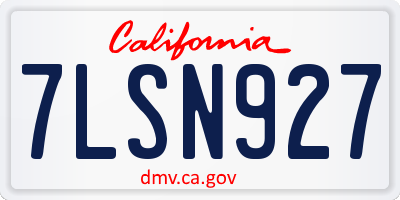 CA license plate 7LSN927