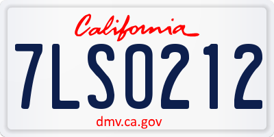 CA license plate 7LSO212