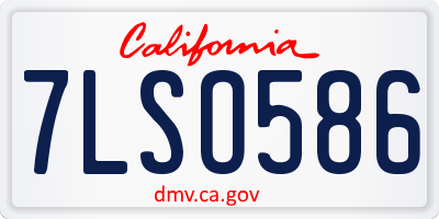 CA license plate 7LSO586