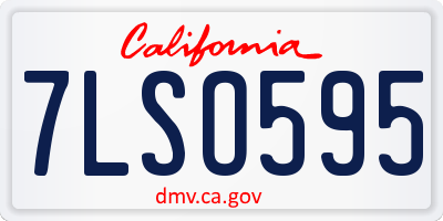 CA license plate 7LSO595