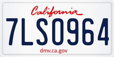CA license plate 7LSO964