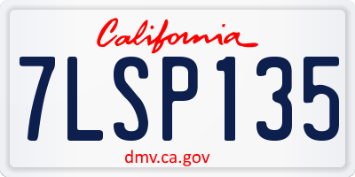 CA license plate 7LSP135