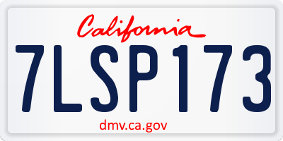 CA license plate 7LSP173