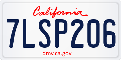 CA license plate 7LSP206