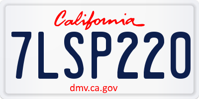 CA license plate 7LSP220