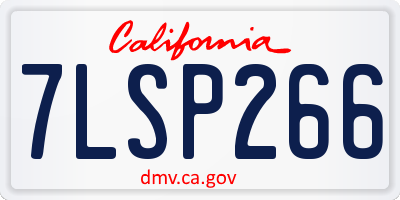 CA license plate 7LSP266