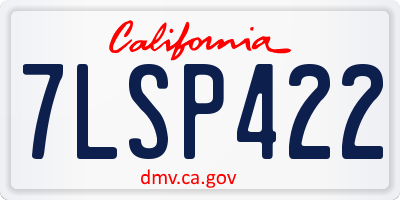 CA license plate 7LSP422