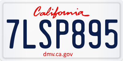 CA license plate 7LSP895