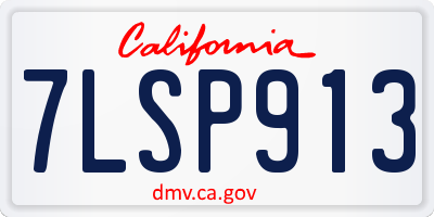 CA license plate 7LSP913