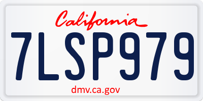 CA license plate 7LSP979