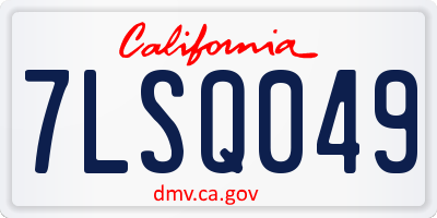 CA license plate 7LSQ049
