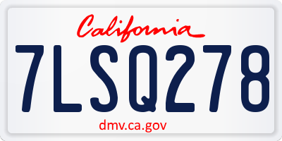 CA license plate 7LSQ278