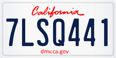CA license plate 7LSQ441