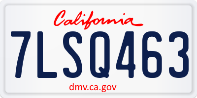 CA license plate 7LSQ463
