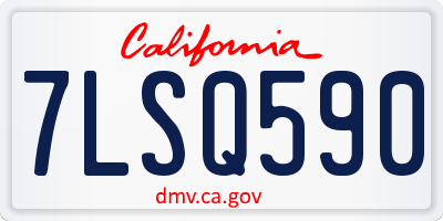 CA license plate 7LSQ590