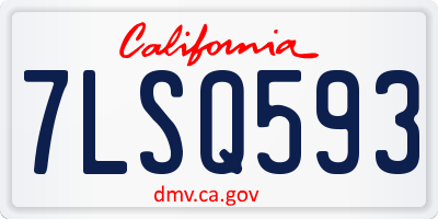 CA license plate 7LSQ593