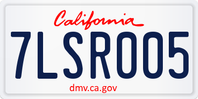 CA license plate 7LSR005