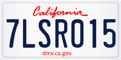 CA license plate 7LSR015