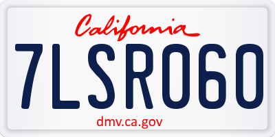 CA license plate 7LSR060