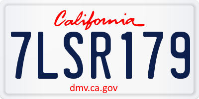 CA license plate 7LSR179
