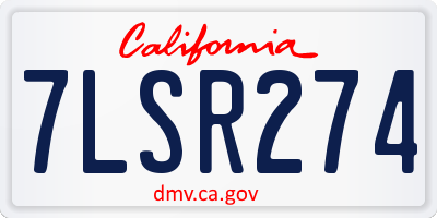 CA license plate 7LSR274