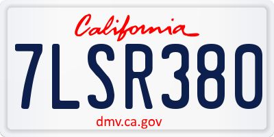 CA license plate 7LSR380