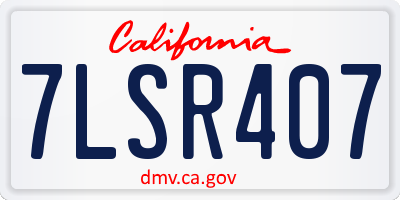 CA license plate 7LSR407