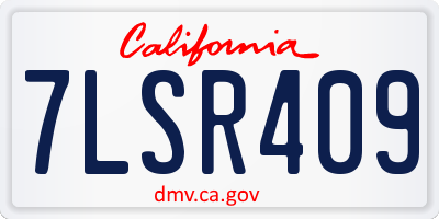CA license plate 7LSR409