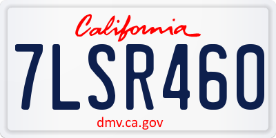 CA license plate 7LSR460