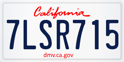 CA license plate 7LSR715