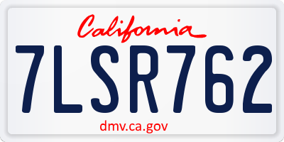 CA license plate 7LSR762