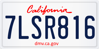 CA license plate 7LSR816