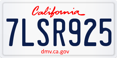 CA license plate 7LSR925