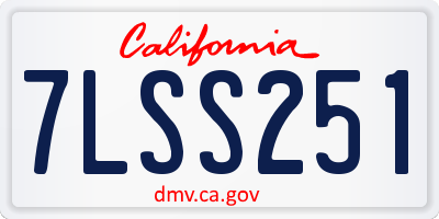 CA license plate 7LSS251