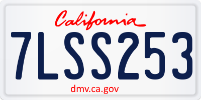CA license plate 7LSS253