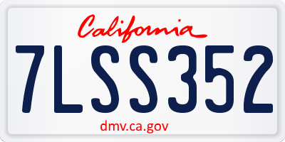 CA license plate 7LSS352