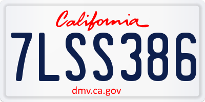 CA license plate 7LSS386