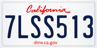 CA license plate 7LSS513