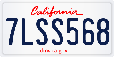 CA license plate 7LSS568