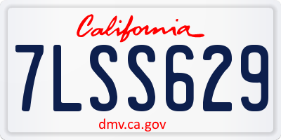 CA license plate 7LSS629