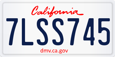 CA license plate 7LSS745
