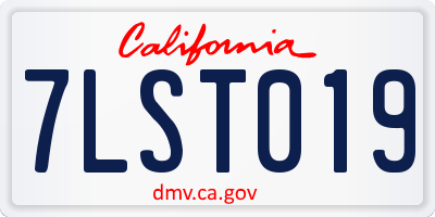 CA license plate 7LST019